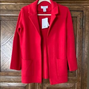 Magaschoni Red Blazer with Notched Lapel and Relaxed Fit